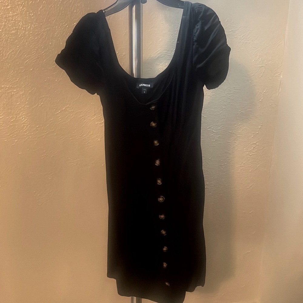 Button up little black dress